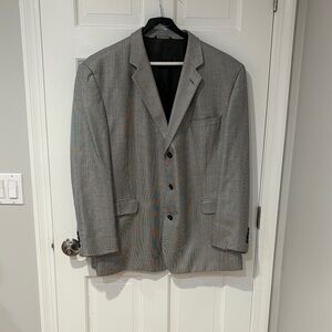 Stafford Gray Patterned Three-Button Sport Coat 48R